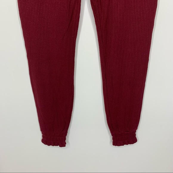 Scoop Maroon Red Cozy Soft Ribbed Pajama Set Shirt & High Waisted Jogger New Nwt - Picture 10 of 16